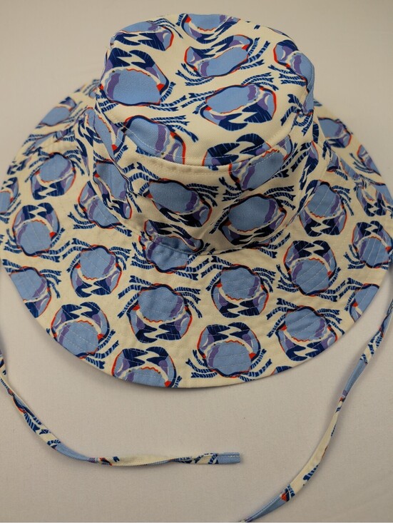 Vera Bradley Accessories - Vera Bradley Crab Print Wide Brim Sun Hat Blue One Size